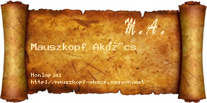 Mauszkopf Akács névjegykártya